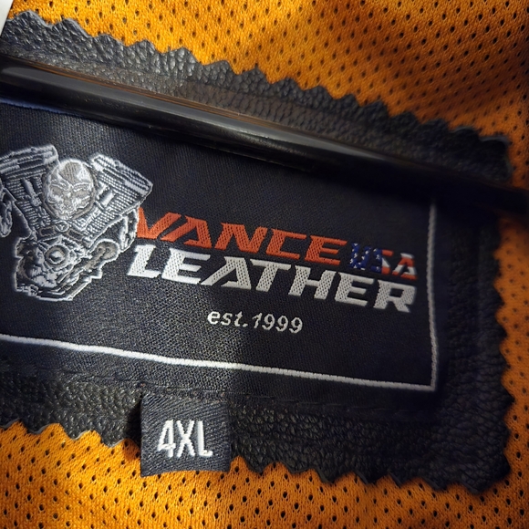 Black Leather Motorcycle Jacket with Stand-Up Collar - Picture 3 of 8